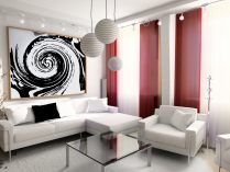 Decoração moderna de uma sala pequena